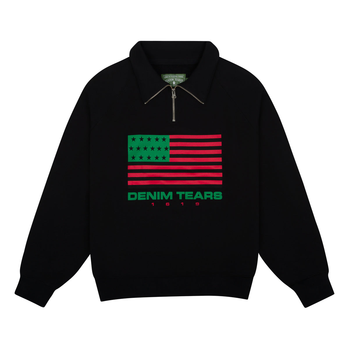 DENIM TEARSAdg Paa Flag Half ZipBlack