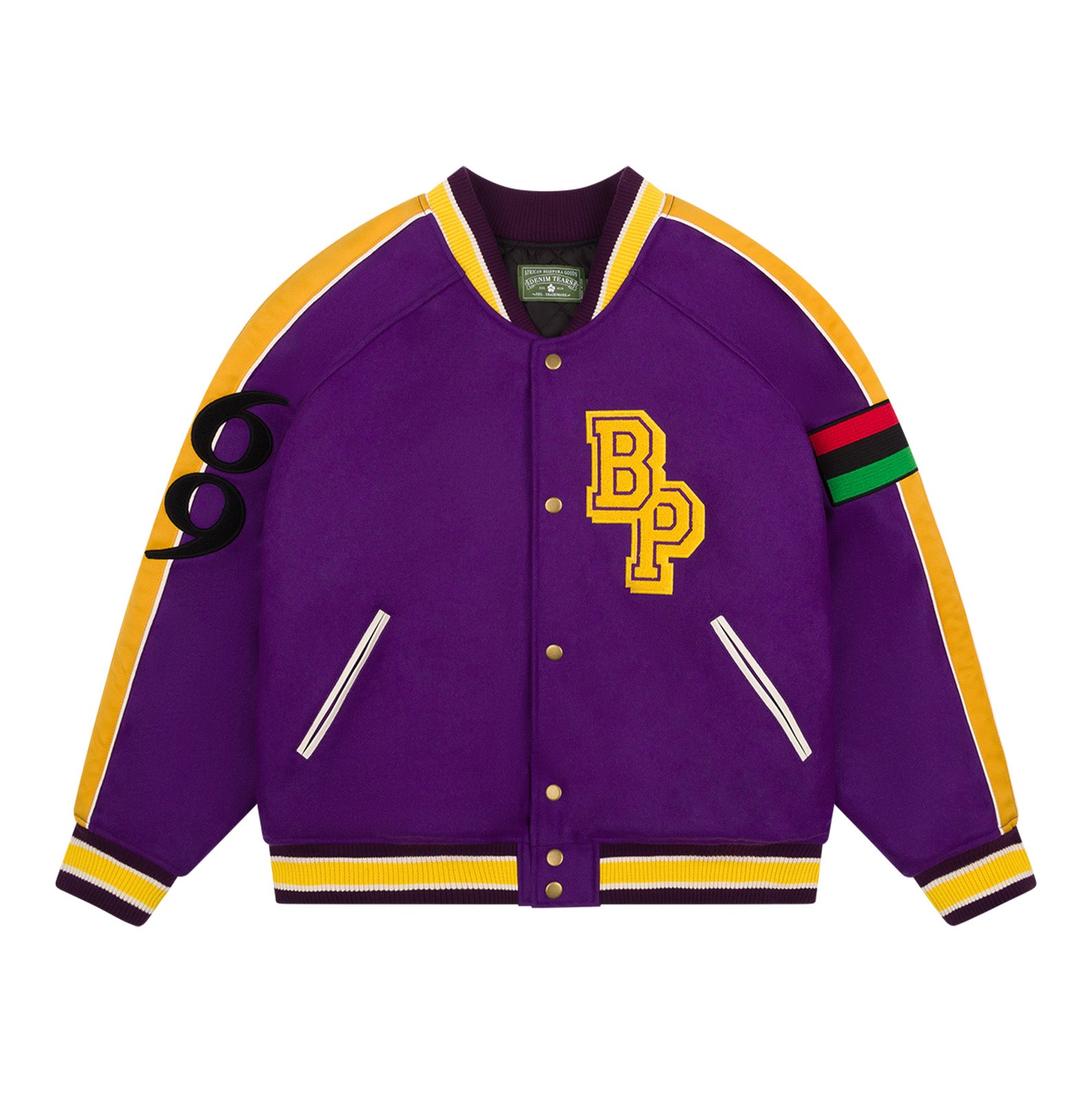 DENIM TEARSCome Out Fighting Varsity JacketMulti