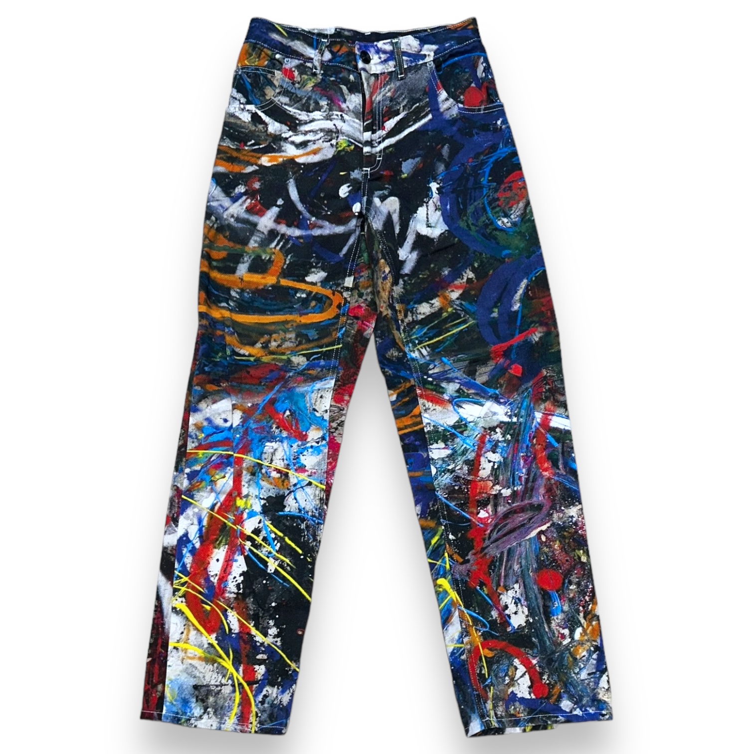 Art Paint Splatter Boyfriend Jeans
