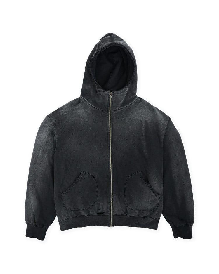 BRUTAL ZIP-UP HOODIE (VINTAGE BLACK) (RESTOCK)